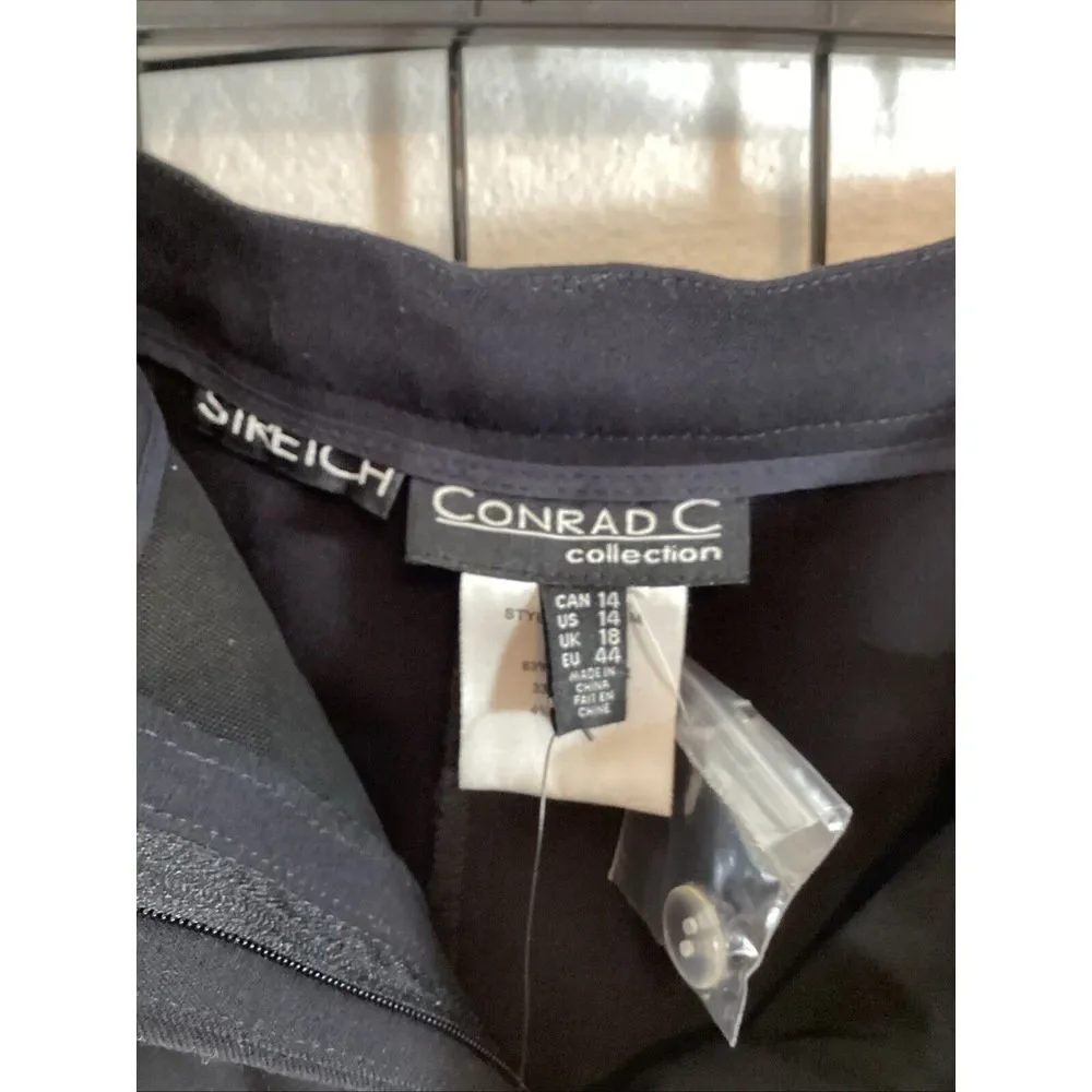 New Conrad C Collection Women's Career Black Stretched Pant‎ Sz 14 SKU# 59974